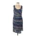 Splendid Casual Dress - Sheath Scoop Neck Sleeveless: Blue Dresses - Women's Size Large