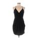 BCBGeneration Casual Dress - Mini Halter Sleeveless: Black Print Dresses - Women's Size Medium