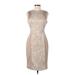 Calvin Klein Casual Dress - Sheath: Tan Animal Print Dresses - Women's Size 8