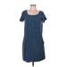 Broadway & Broome Casual Dress - Mini Scoop Neck Short sleeves: Blue Dresses - Women's Size 6