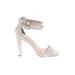Charlotte Russe Heels: White Solid Shoes - Women's Size 8 - Open Toe