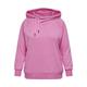 Hoodie ONLY CARMAKOMA "CARLAMILLE L/S HOOD CS SWT" Gr. L (50/52), rosa (strawberry moon detail:melange) Damen Sweatshirts -jacken