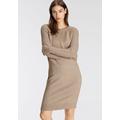 Strickkleid TAMARIS, Damen, Gr. 36, N-Gr, beige (sand melange), Strick, Obermaterial: 50% Viskose, 28% Polyester, 22% Polyamid, feminin, figurbetont ca. Mitte Oberschenkel, Rundhals, Langarm Raglanärmel Strickbündchen, Kleider, bis Mitte des...