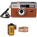 AgfaPhoto AgfaPhoto Analog 35mm Reusable Film Camera with Film Rolls Kit (Coffee Brow 603002