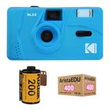 Kodak M35 Film Camera with Flash and Film Rolls Kit (Cerulean Blue) DA00240