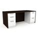 Compel Pivit Casegoods Straight Desk Double Ped in White/Brown | 29.125 H x 66 W x 29.5 D in | Wayfair PIV-DSK-6630-BBF-FF-CAFE-WHT