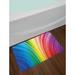 East Urban Home Colorful Abstract Psychedelic Warped Contour Stripes Dynamic Motion Artwork Print Non-Slip Plush Bath Rug | 18 W x 29 D in | Wayfair