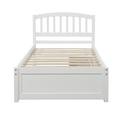 Red Barrel Studio® Twin Platform Storage Bed Wood Bed Frame w/ Two Drawers & Headboard Wood in White | Wayfair F7D8F390938E4A4A823671E568841C15