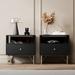 Mercer41 Esterly Nightstand Wood/Metal in Black | 22 H x 16.3 W x 22 D in | Wayfair EE4EE3B2462341D4B5C4CA12127961DD