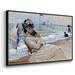 Rosecliff Heights Camille On The Beach At Trouville, 1870 Framed On Canvas Print Canvas in Gray | 25 H x 37 W x 2 D in | Wayfair