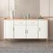 Everly Quinn Valyre 59.06" Sideboard, Wood in White | 31.5 H x 59.06 W x 15.75 D in | Wayfair 045AD139D28844F39AFEF36AD9486965