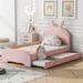 Zoomie Kids Aivah Upholstered Platform Bed Upholstered in Pink | 46 H x 44.4 W x 81.4 D in | Wayfair 6E56FEDD38014C5499461A673368EE36