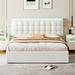 Brayden Studio® Ciasia Upholstered Platform Storage Bed Upholstered in White | 45.2 H x 66.4 W x 82.6 D in | Wayfair