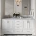 Winston Porter Peighten 72.75" Double Bathroom Vanity Base Only Wood/Solid Wood in White | 34.5 H x 72.75 W x 21.5 D in | Wayfair