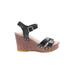 Aldo Wedges: Black Print Shoes - Women's Size 8 - Open Toe