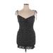 Kiss The Sky Casual Dress - Party Plunge Sleeveless: Black Polka Dots Dresses - Women's Size Large