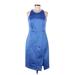 Banana Republic Cocktail Dress - Sheath Crew Neck Sleeveless: Blue Solid Dresses - Women's Size 6