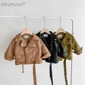 Manteau en cuir avec fermeture éclair pour enfants veste à la mode pour tout-petits veste pour