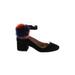 Cecelia New York Heels: Pumps Chunky Heel Casual Black Print Shoes - Women's Size 9 - Almond Toe