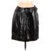 Nine West Faux Leather Skirt: Black Print Bottoms - Women's Size 12