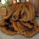 Red Fox long haired Faux Fur Throw, quality fur blanket, fake fur bedspread, bed or sofa throw with faux-suede lining in a range of sizes.