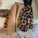 Jackets for Women 2023 Single Breasted Faux Fur Leopard Print Long Sleeve Winter Clothes Women Coats