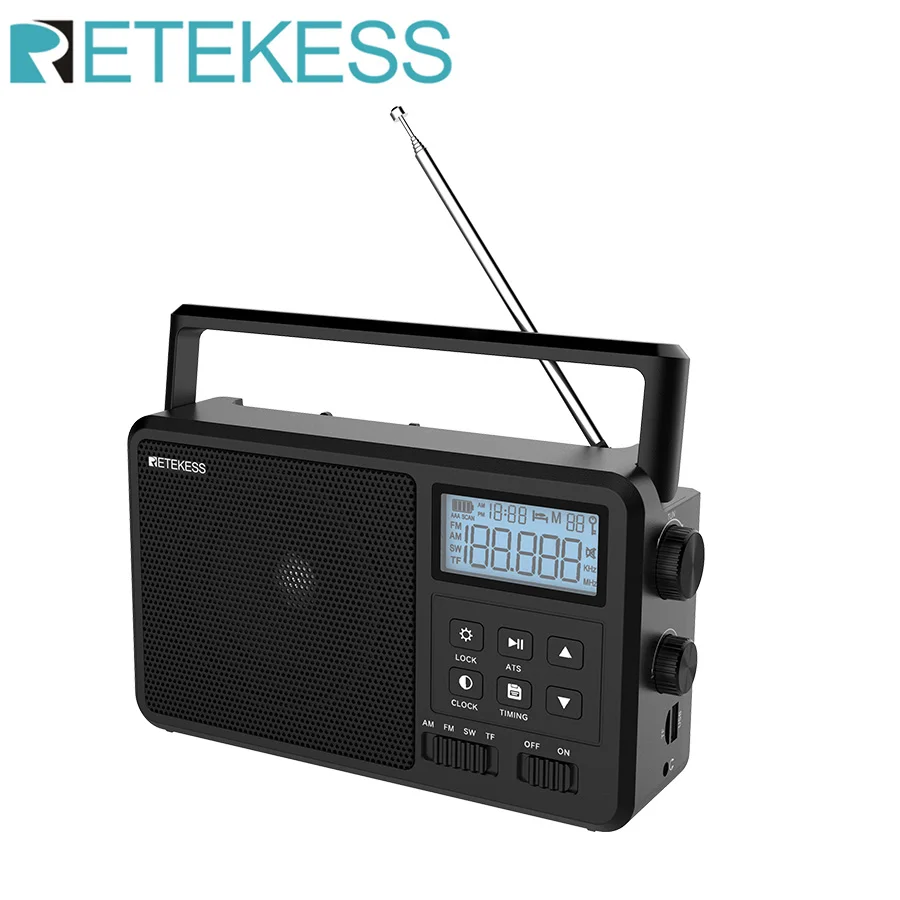 Retekess TR638 Radio Tragbares AM FM SW All Waves Radio Bluetooth-kompatibles Kurzwellenradio Batteriebetriebener Wecker TF-Karte Image