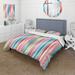 Designart "Rainbow Colors Candyland Stripes Striped Pattern" Modern Bedding Covert Cet With 2 Shams