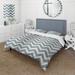 Designart "Contemporary White And Grey Chevron" Grey glam bedding covert set with 2 shams