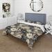 Designart "Urban Gypsy Boho Pattern" Beige Floral bedding set with shams