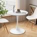 White Modern Round Dining Table with Round MDF Table Top