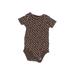 Child of Mine by Carter's Short Sleeve Onesie: Brown Polka Dots Bottoms - Size 3-6 Month