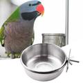 Cheers US Bird Feeding Dish Cups Parrot Food Bowl Clamp Holder Coop Cup Bird Cage Water Bowl for Parakeet African Greys Conure Cockatiels Lovebird