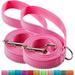 2-Pack 6FT Reflective Dog Leash for Large&Medium and Small Dogs Strong and Durable Nylon Leashes for Walking and Training 6 Foot Dog Leash with D Ring for Puppy 1 inch X 6FT(Pink&Pink 2-Pack)