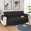 Tuphregyow Reversible Sofa Cover for Dogs and Cats Furniture Protector with Foam Sticks and Elastic Straps Ideal for Cushion Couch Black