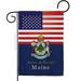 G142571-BO 13 x 18.5 in. USA Maine American State Vertical Garden Flag with Double-Sided House Decoration Banner Yard Gift