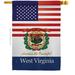 28 x 40 in. USA West Virginia American State Vertical House Flag with Double-Sided Decorative Banner Garden Yard Gift