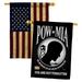 BD-MI-HP-108062-IP-BOAA-D-US11-BD 28 x 40 in. Military Impressions Decorative Vertical Double Sided USA Vintage POW & MIA Americana Applique House Flags - Pack of 2
