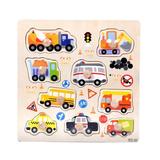 BELLZELY Christmas Decorations Indoor Clearance 9 Piece Wooden Transportation Puzzle Early Learning Baby Kids Toys B