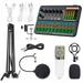 Multifunctional Live SK500 Sound Card and BM800 Suspension Microphone Kit Broadcasting Recording Condenser Microphone Set Intelligent Voice Changer Device Audio Mixer for Computers and Mobilephone