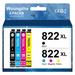 822XL Ink Cartridges for Epson Ink 822 XL T822XL T822 Combo Pack for Epson Workforce Pro WF-3820 WF-4830 WF-4820 WF-4833 WF-4834 Printer (Black Cyan Magenta Yellow) 4-Pack