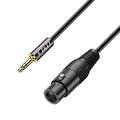 J&D XLR to 3.5mm Microphone Cable PVC Shelled XLR Female to 3.5mm 1/8 inch TRS Male Balanced Cable XLR to TRS 1/8 inch Adapter for DSLR Camera Computer Sound Card 3 Feet