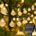 Solar String Lights Outdoor Waterproof 8 Mode 7M/24Ft 50 LED Crystal Ball Outdoor Solar Powered String Lights for Patio Solar Garden Lights for Yard Porch Wedding Party Decoration (warm yellow)
