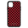 DistinctInk Case for iPhone 11 PRO (6.1 Screen) - OtterBox Symmetry Custom Black Case - Red Black Checkered Flag Geometric - Geometric Checkered Pattern