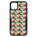 DistinctInk Case for iPhone 11 (6.1 Screen) - OtterBox Commuter Custom Black Case - Summer Vibes Floral Pattern Pink Green Yellow