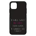 DistinctInk Case for iPhone 12 MINI (5.4 Screen) - OtterBox Commuter Custom Black Case - 2 Corinthians 5:7 - I Will Walk By Faith Even When I Cannot See - Show Your Love of Christ