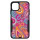 DistinctInk Case for iPhone 11 PRO (6.1 Screen) - OtterBox Commuter Custom Black Case - Pink Blue Orange Paisley