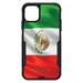 DistinctInk Case for iPhone 13 (6.1 Screen) - OtterBox Commuter Custom Black Case - Red White Green Mexican Flag Mexico