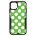 DistinctInk Case for iPhone 11 (6.1 Screen) - OtterBox Commuter Custom Black Case - White & Green Polka Dots