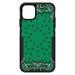 DistinctInk Case for iPhone 11 (6.1 Screen) - OtterBox Commuter Custom Black Case - Bandana Print - Green Black White